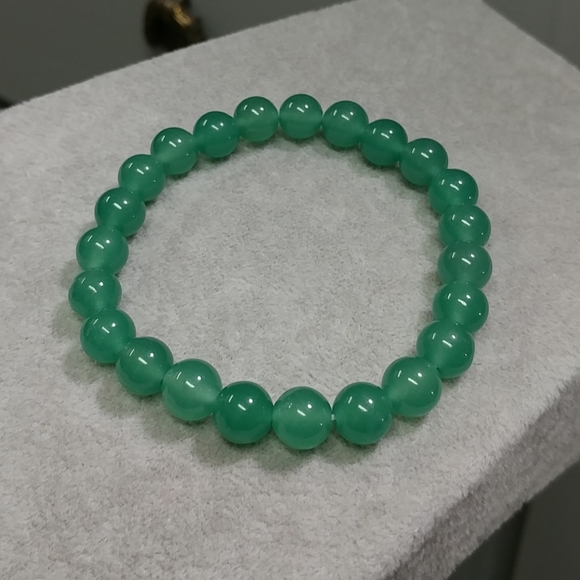 8mm Green Aventurine Beaded Stretch Bracelet Natural Gemstone 8mm Bead - Picture 6 of 8